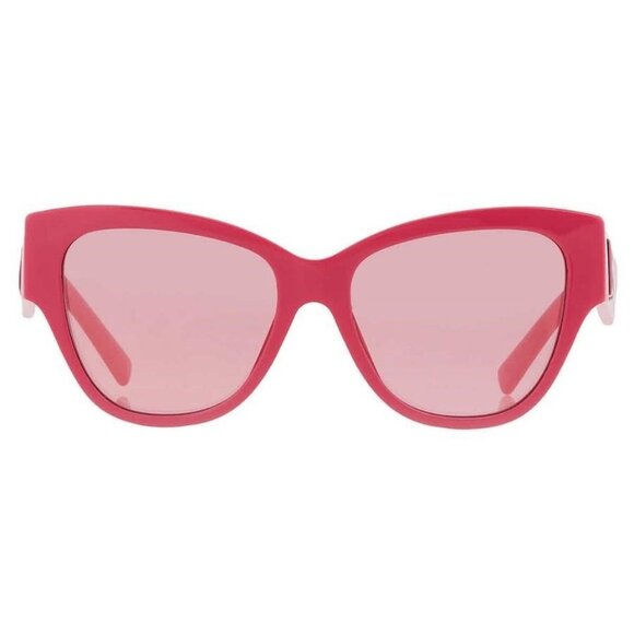 New Authentic Dolce and Gabbana Pink Mirrored Silver Butterfly Ladies Sunglasses - Picture 1 of 6